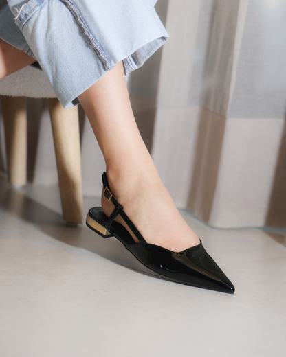 347AR Zapatilla Sintético Charol Negro
