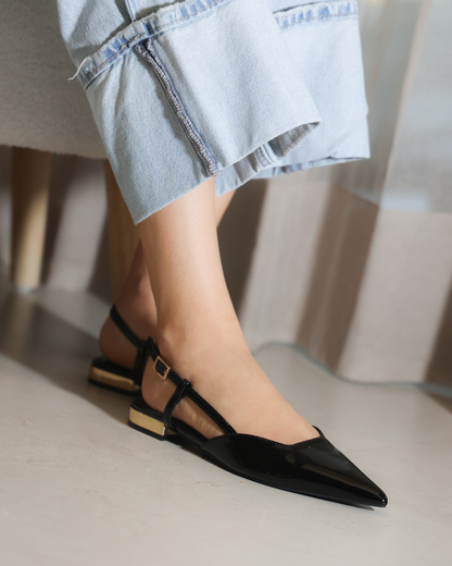 347AR Zapatilla Sintético Charol Negro