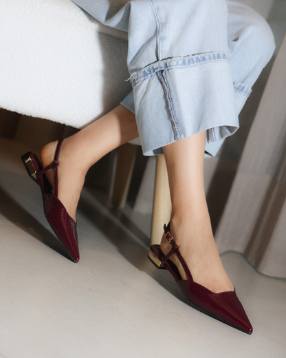 347AR Zapatilla Sintético Charol Vino