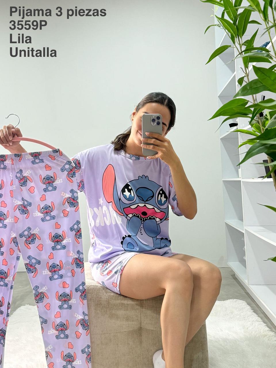 3559P Pijama 3 Piezas Morado
