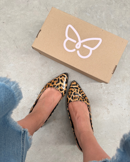 3020R Casual Sintético Charol Leopardo Café