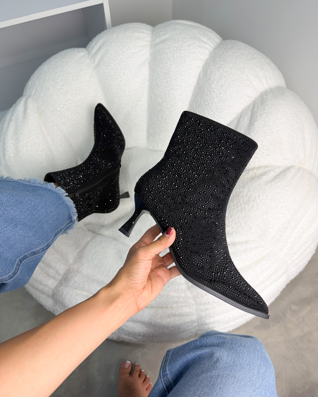 175I Sintético Negro/Pedrería