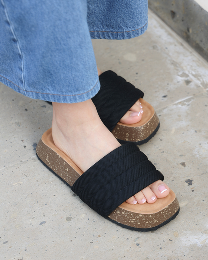 197I Sandalia Textil Negro
