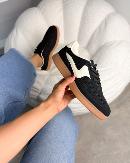 171I Tenis Casual Gamuza Negro/Textil Negro