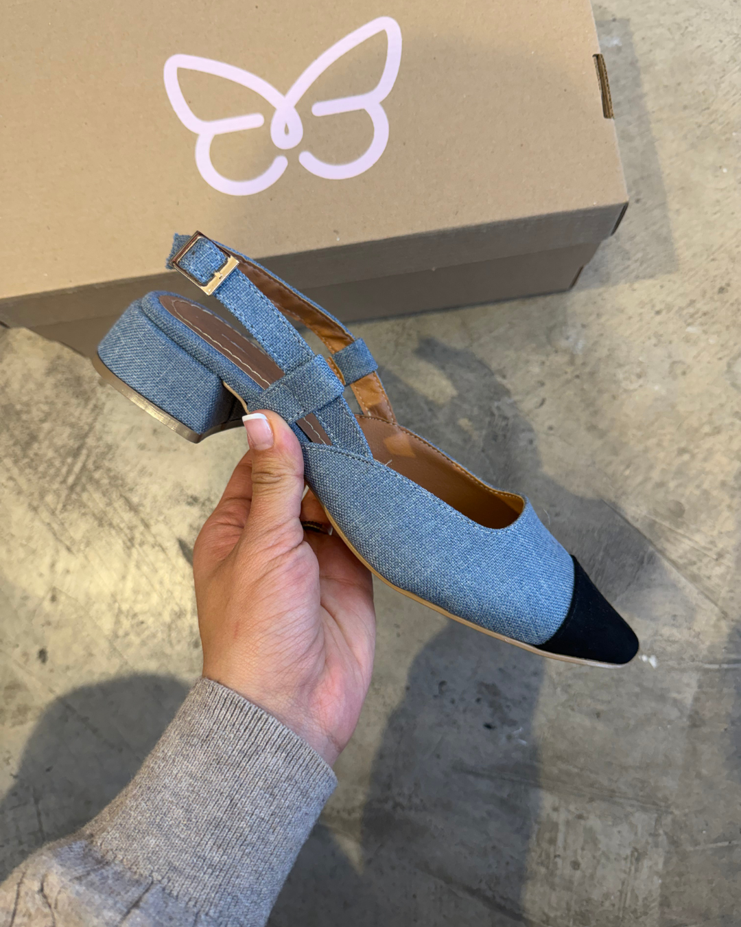 2505R Zapatilla Textil Azul/Durazno Negro