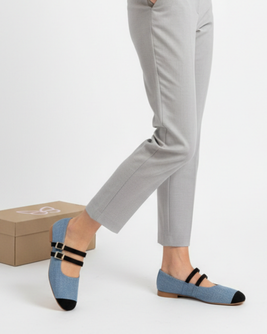 4062RR Zapato Casual Textil Cielo / Durazno negro