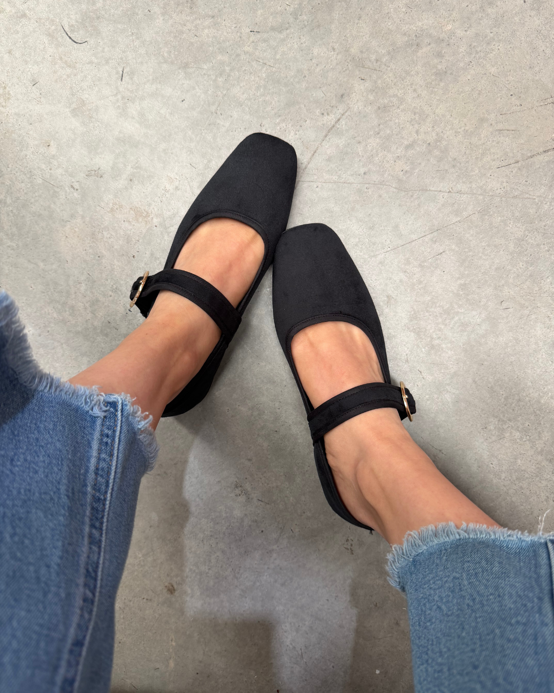 4070 Zapato Casual Sintético Terciopelo Negro