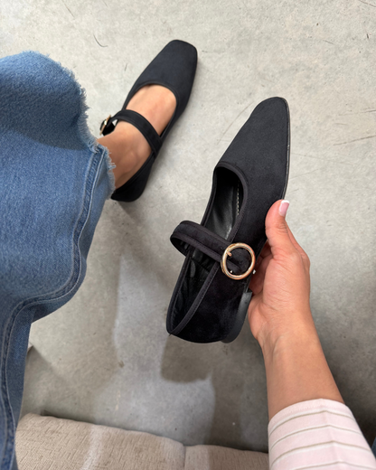4070 Zapato Casual Sintético Terciopelo Negro