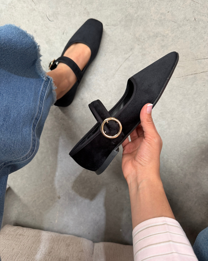 4070 Zapato Casual Sintético Terciopelo Negro