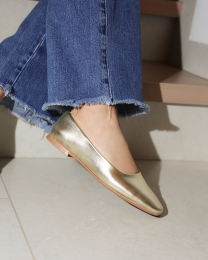 4077R Casual Sintético Napa Metálica Oro Inglés