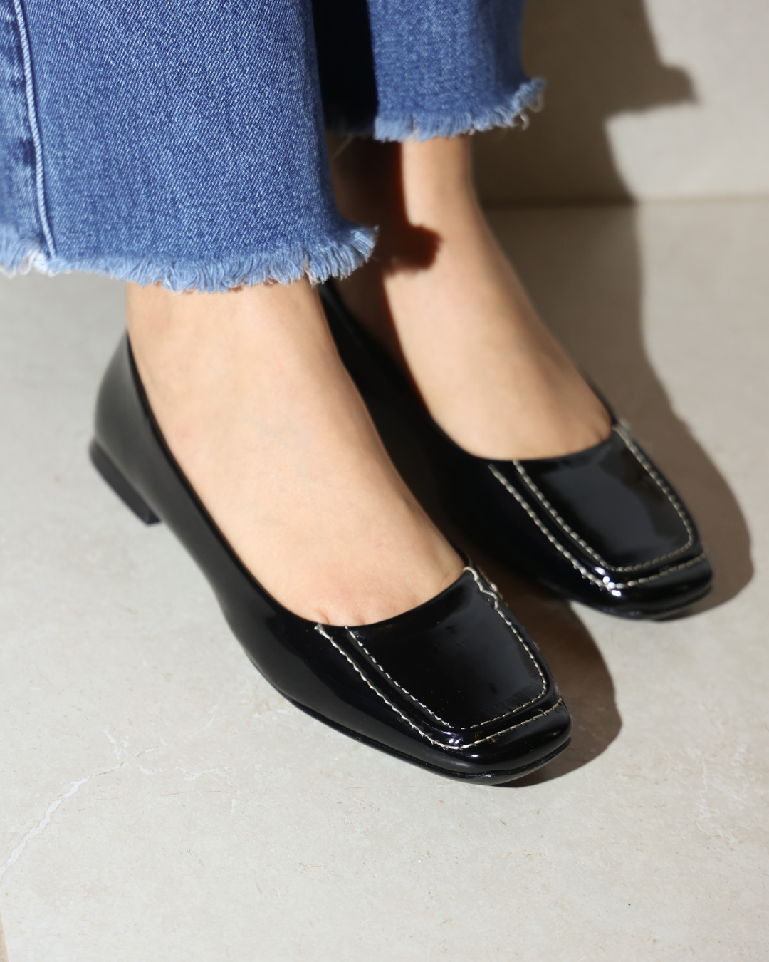 4079R Casual Sintético Charol Negro
