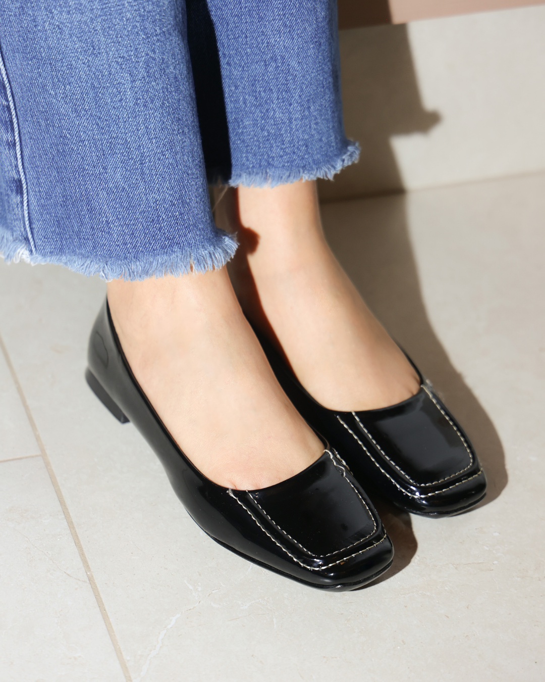 4079R Casual Sintético Charol Negro