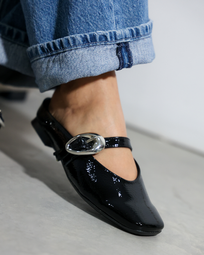4081R Casual Sintético Charol Arrugado negro