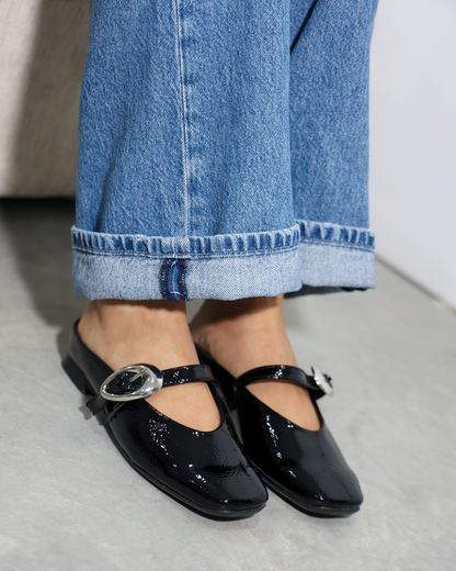 4081R Casual Sintético Charol Arrugado negro