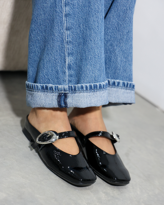 4081R Casual Sintético Charol Arrugado negro