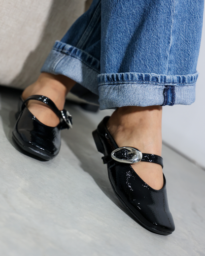 4081R Casual Sintético Charol Arrugado negro