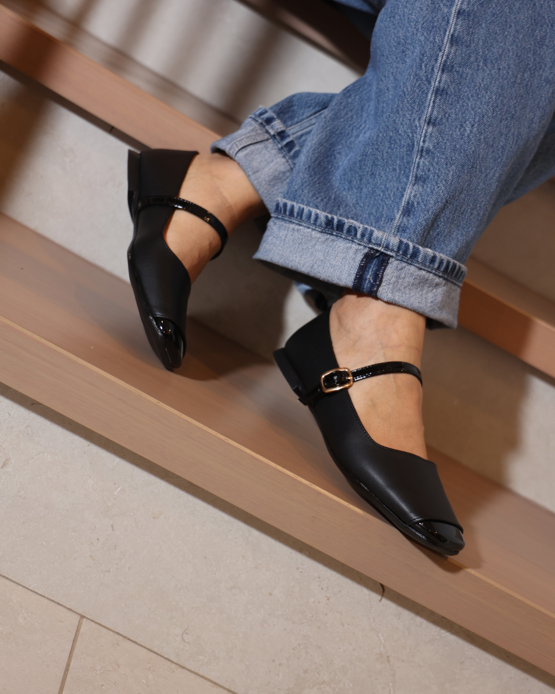 4084R Casual Sintético Nairobi Negro/Charol Negro
