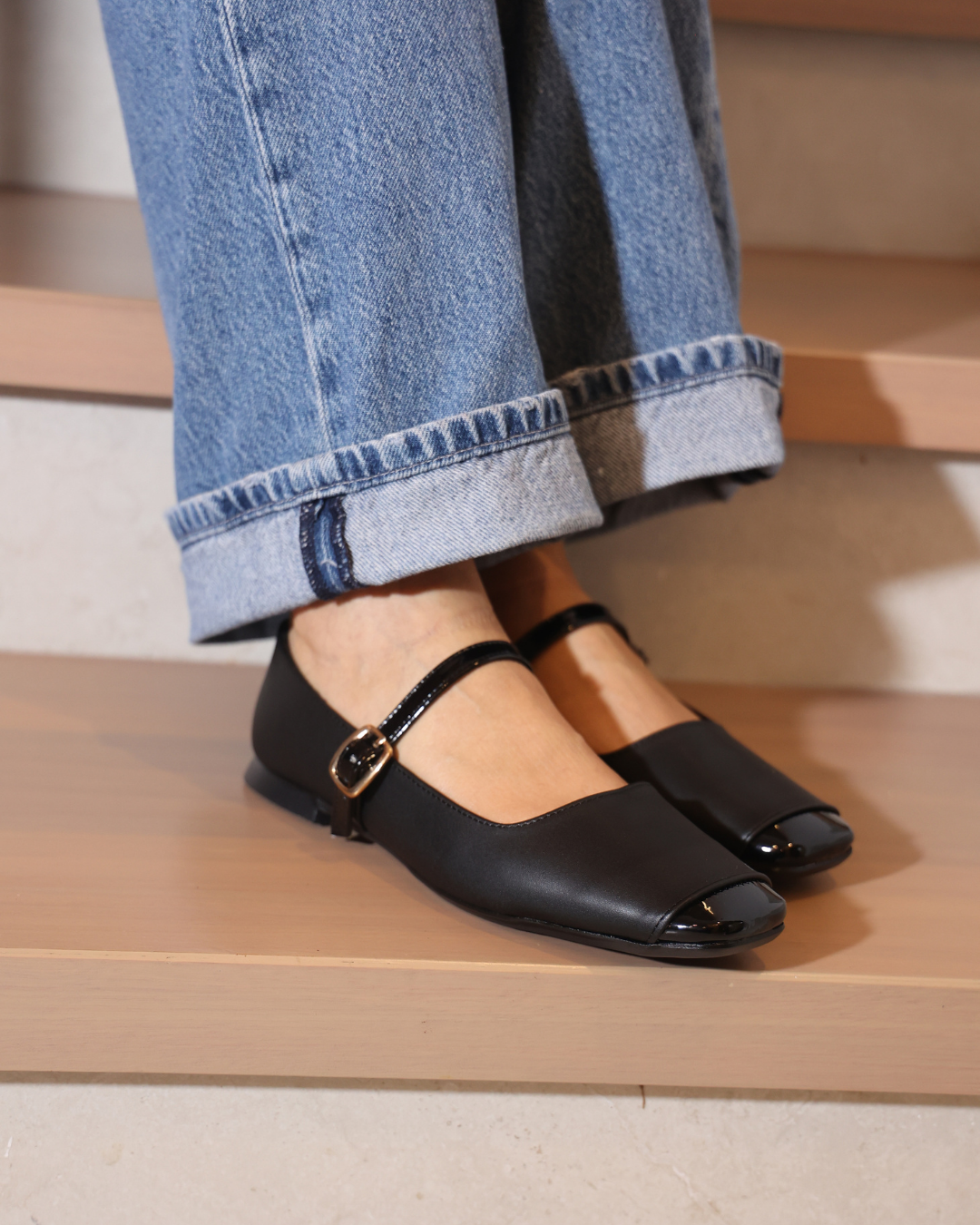 4084R Casual Sintético Nairobi Negro/Charol Negro