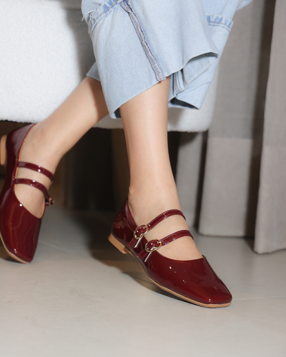 4092R Casual Sintético Charol Vino