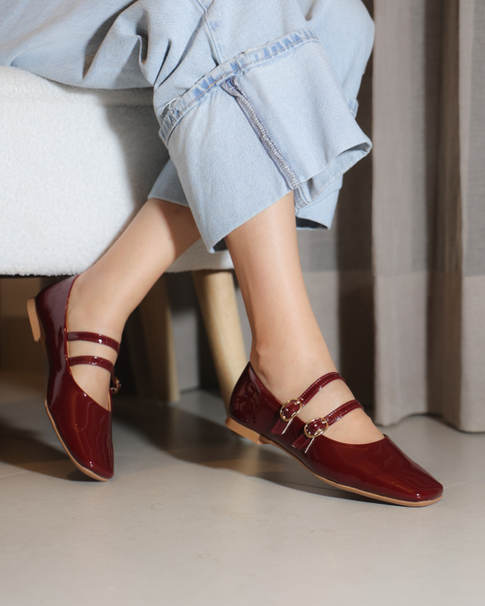 4092R Casual Sintético Charol Vino