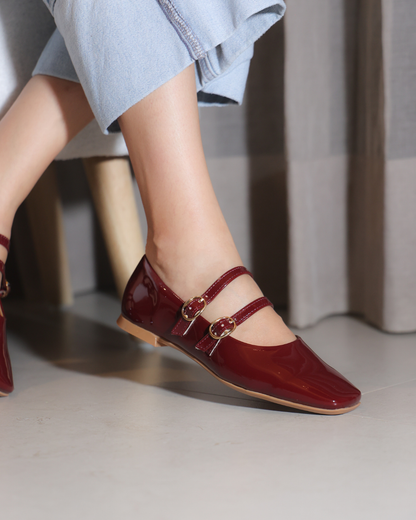 4092R Casual Sintético Charol Vino
