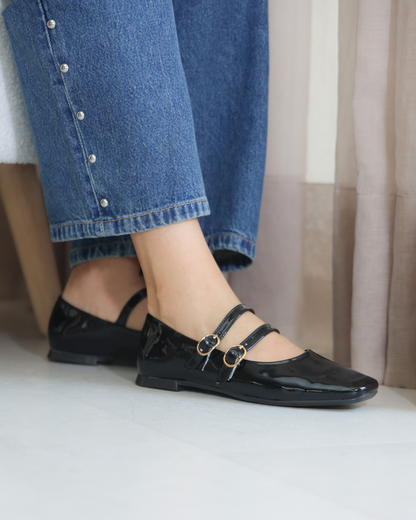 4092R Casual Sintetico Charol Negro