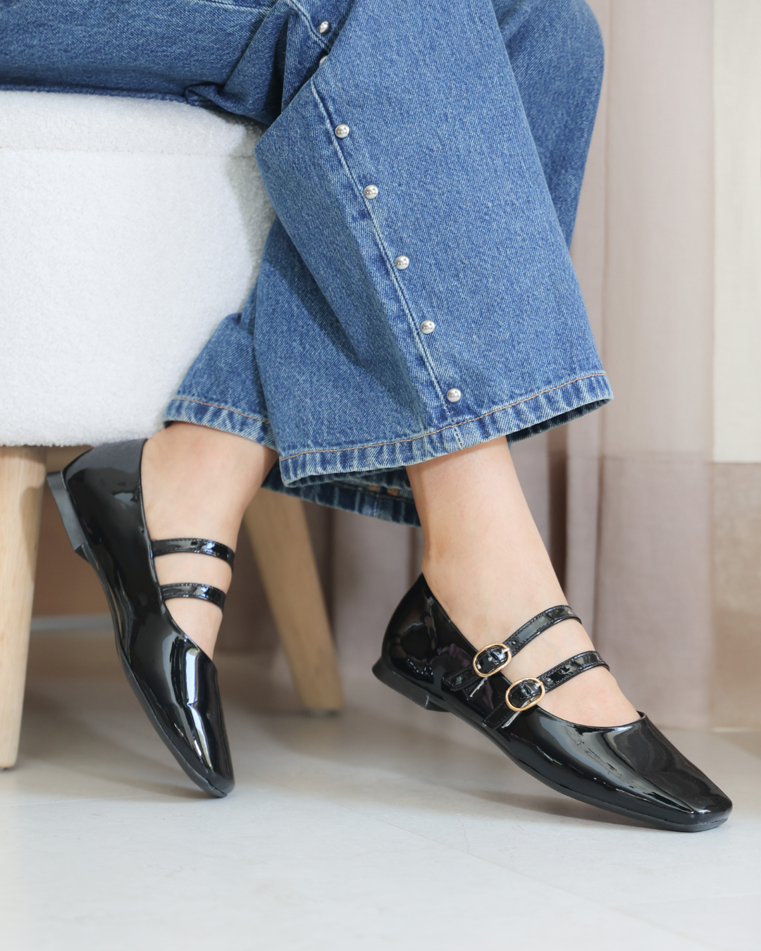4092R Casual Sintetico Charol Negro