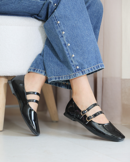 4092R Casual Sintetico Charol Negro