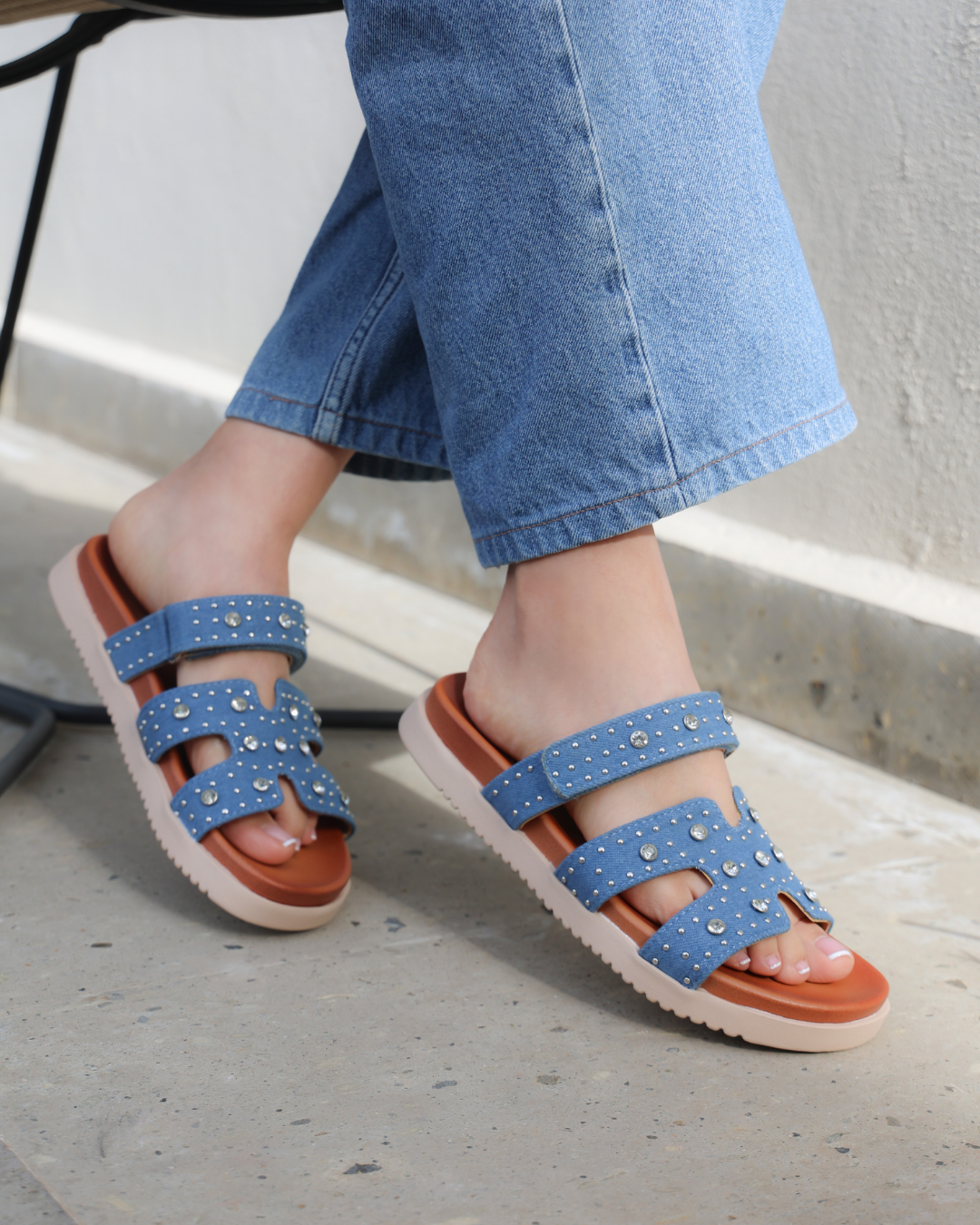 202I Sandalia Mezclilla Azul