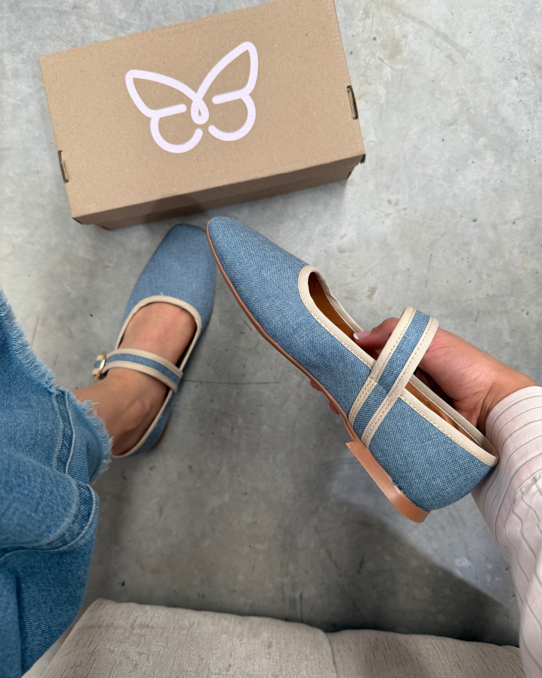 4070 Zapato Casual Textil Cielo