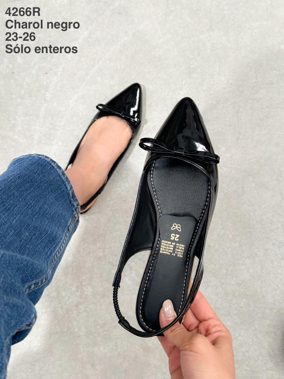 4266R Casual Sintético Charol Negro