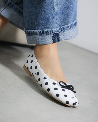 4800R Casual Sintético Lunares Vintage Polka Blanco/Negro