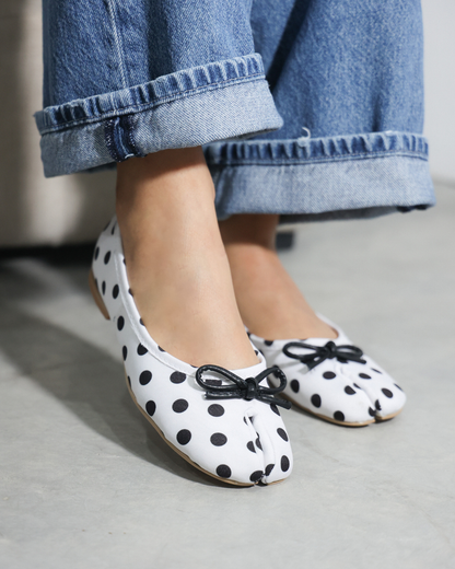 4800R Casual Sintético Lunares Vintage Polka Blanco/Negro