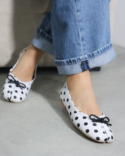 4800R Casual Sintético Lunares Vintage Polka Blanco/Negro