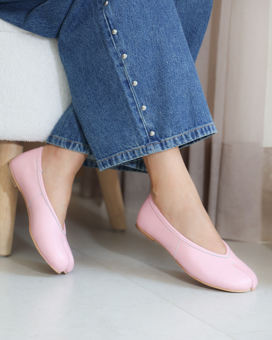 4801R Tabbi Piel Rosa Zapato Estilo Japones Hecho Con Material De Alta Calidad