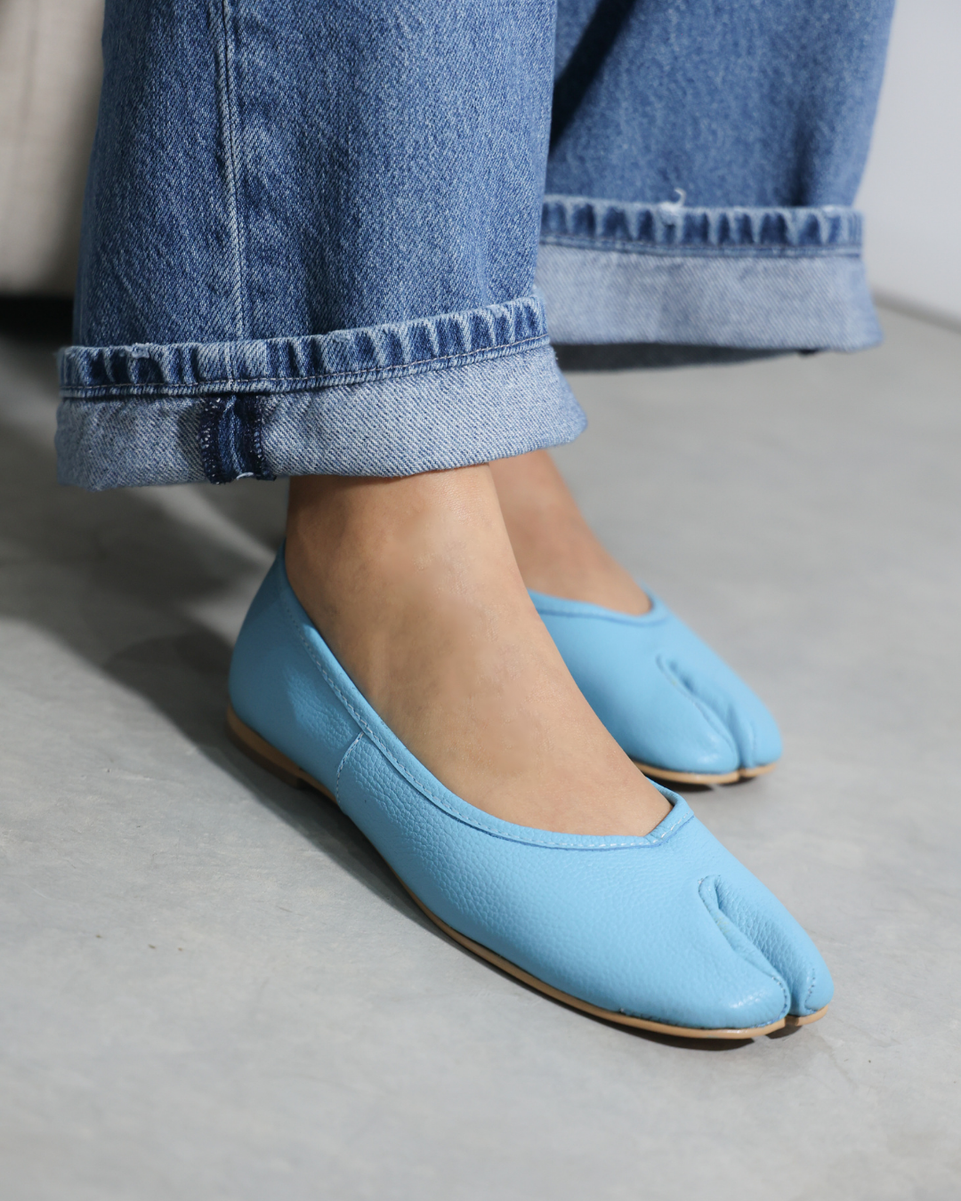 4801R Tabbi Piel Celeste Zapato Estilo Japones
