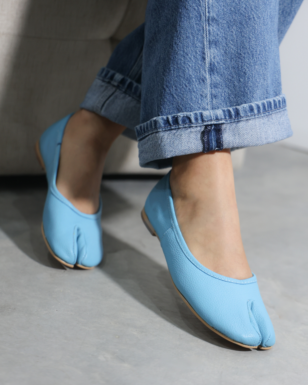 4801R Tabbi Piel Celeste Zapato Estilo Japones
