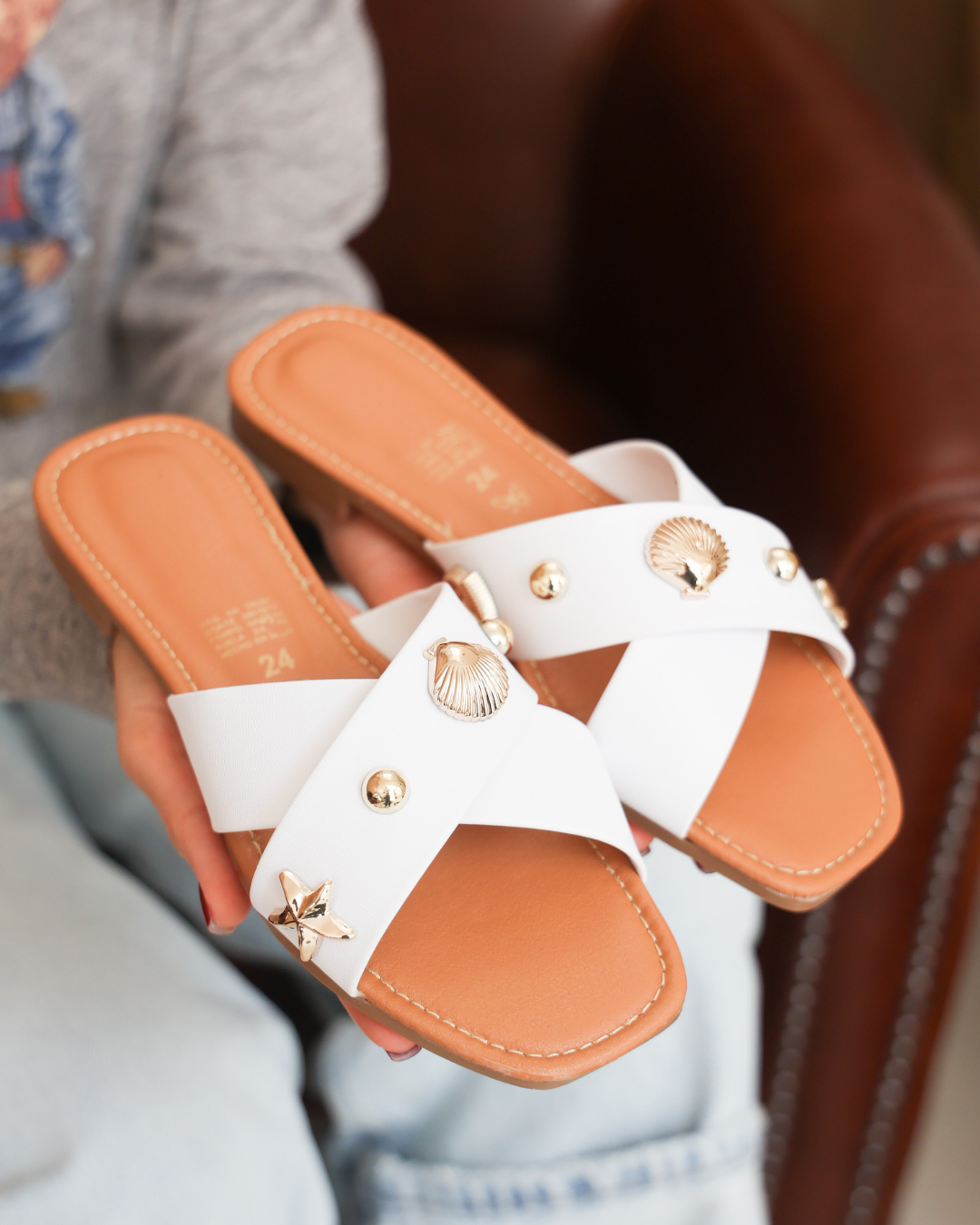 518RR Sandalia Sintético Blanco