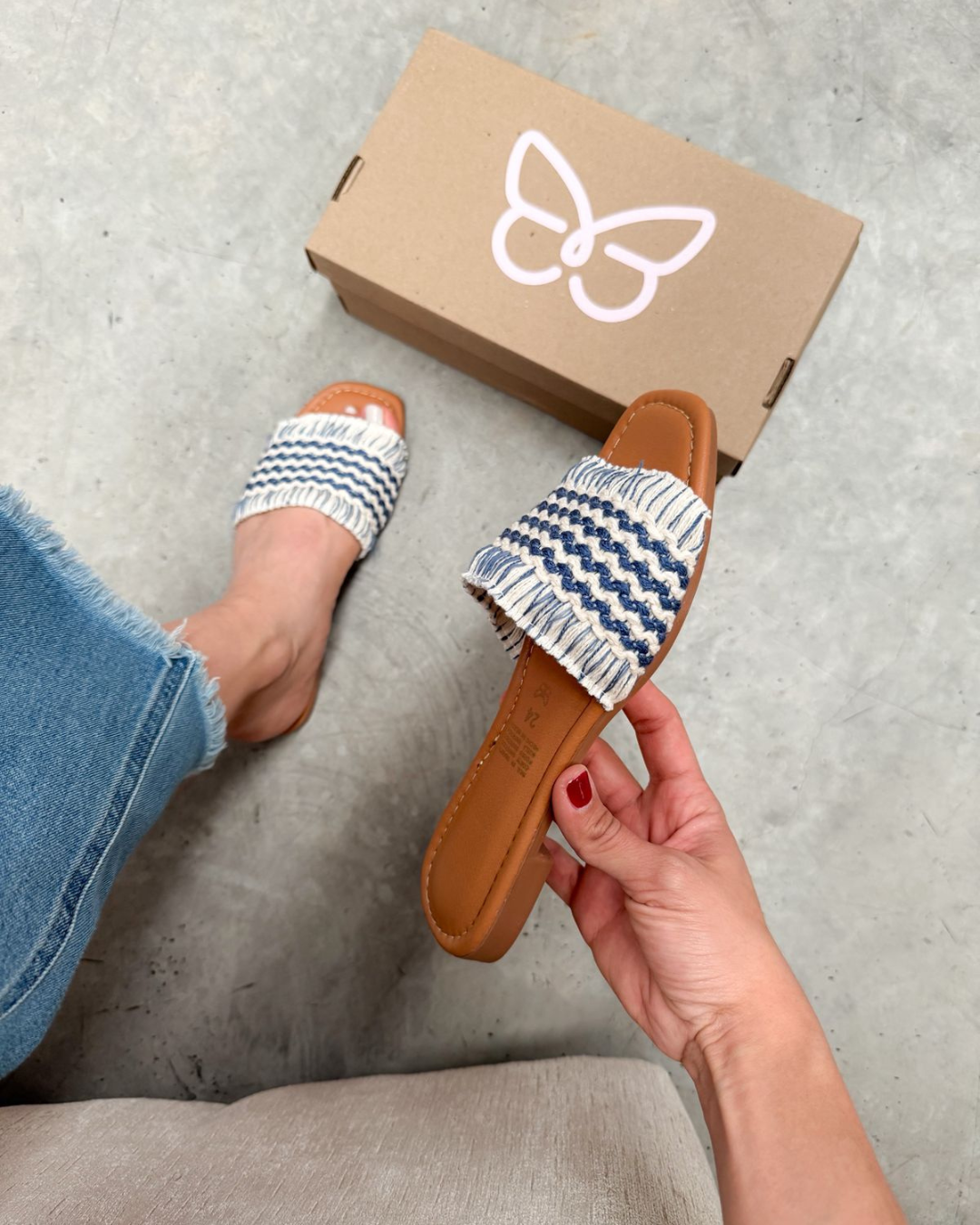 526R Sandalia Textil Azul