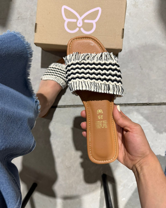 526R Sandalia Textil Negro