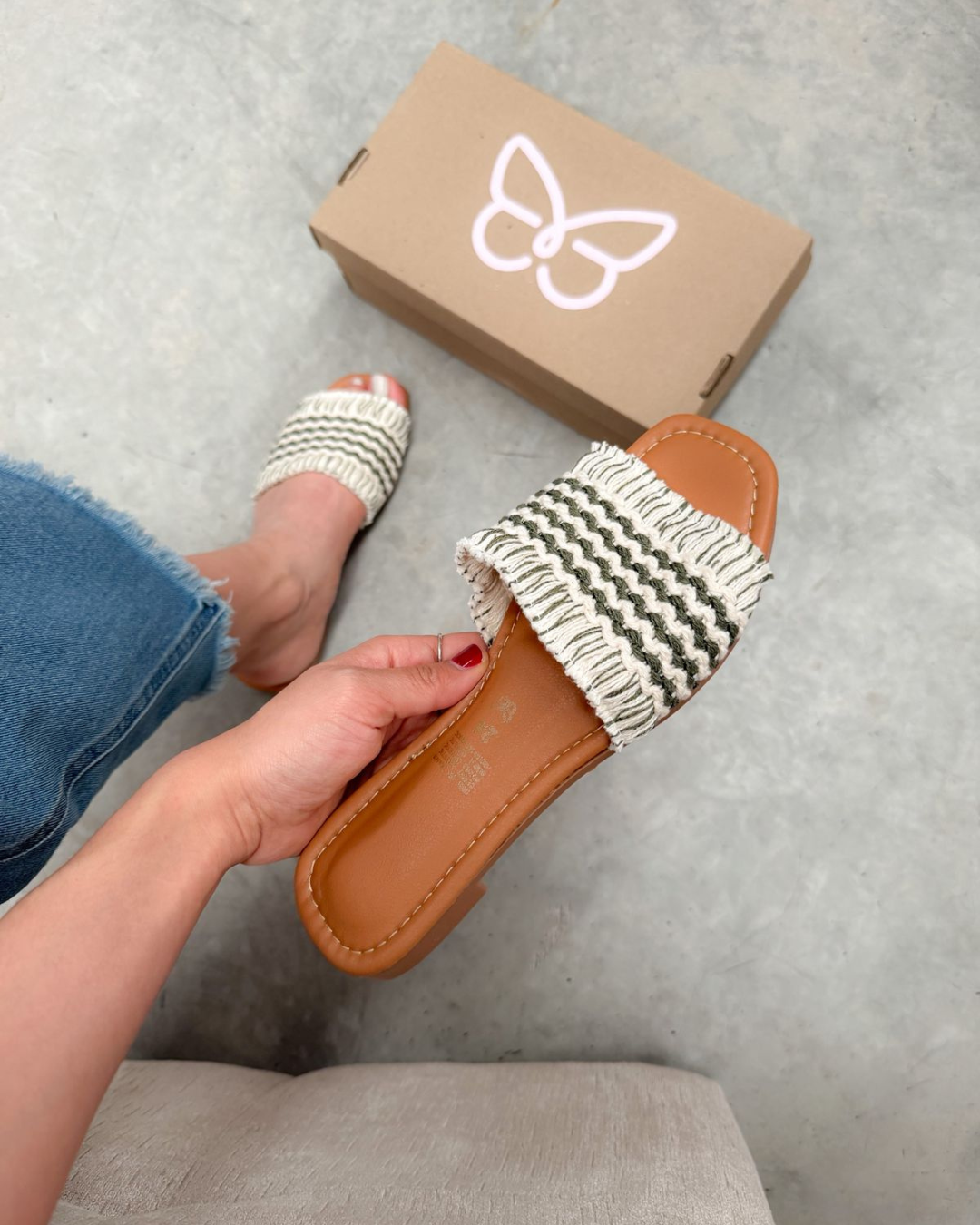 526R Sandalia Textil Olivo