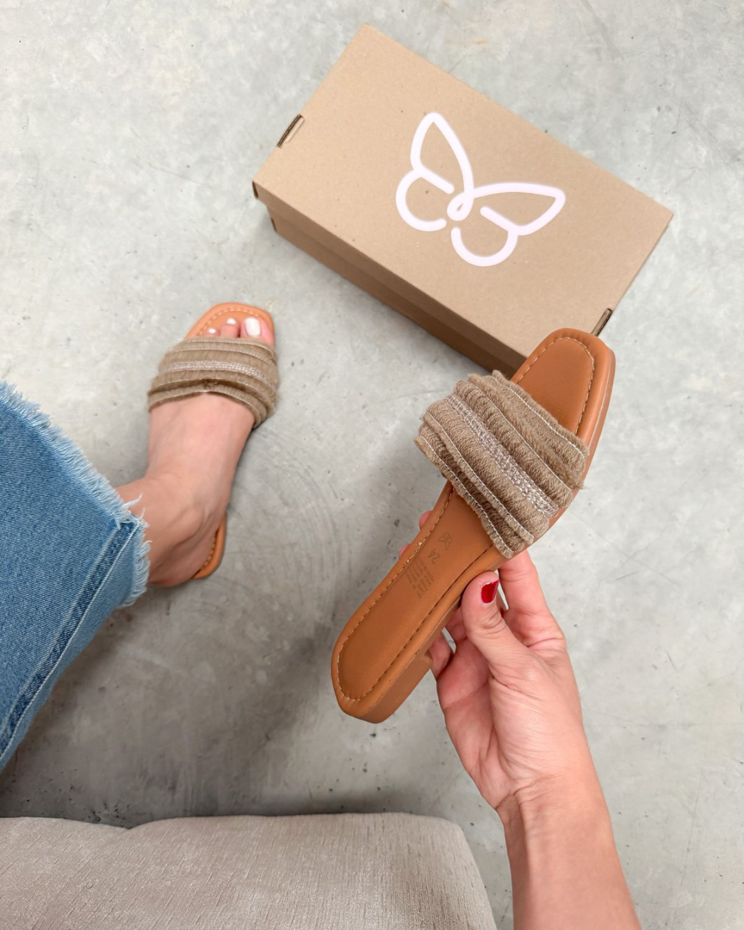 528RR Sandalia Textil Café