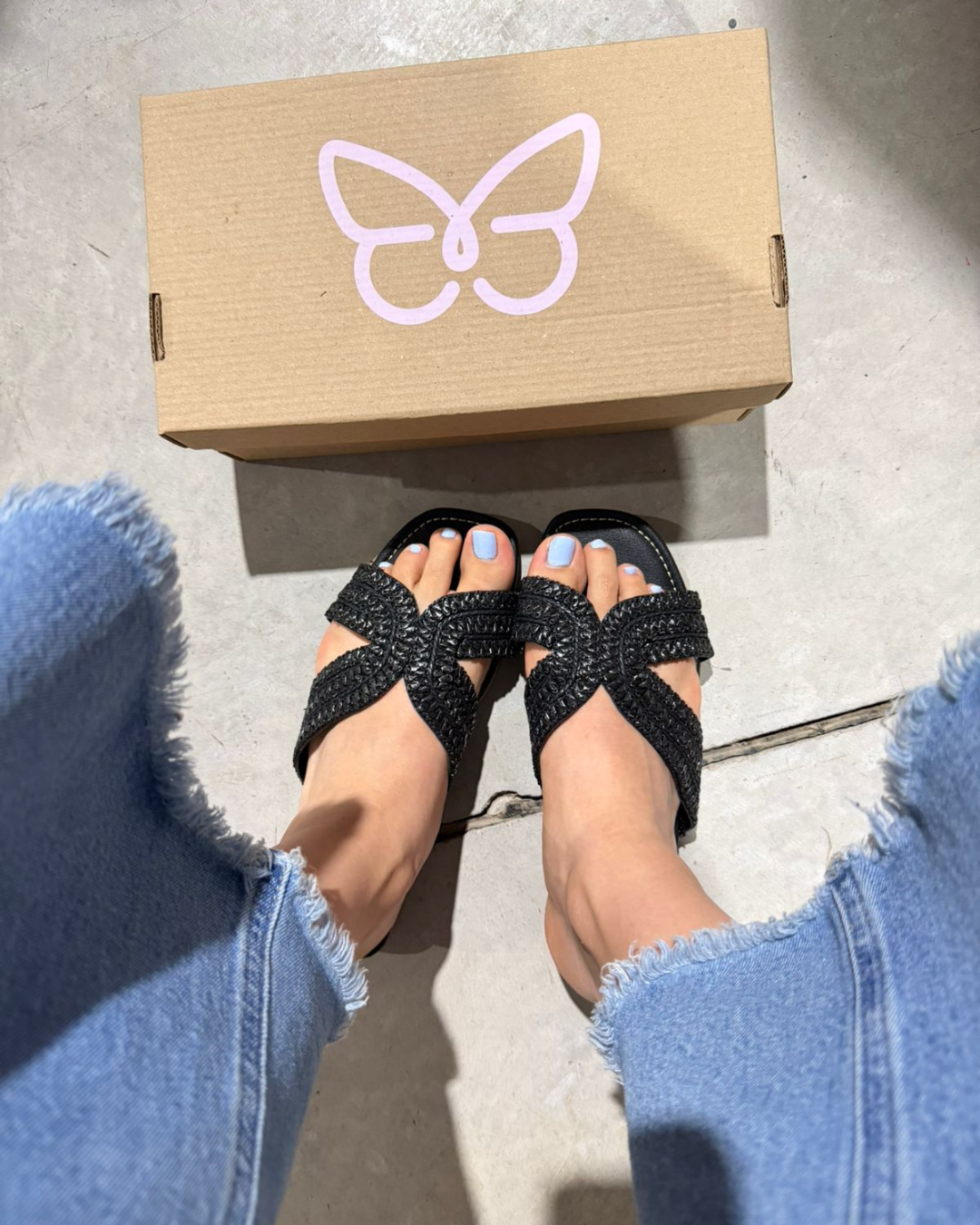 534R Sandalia Textil Tejido Negro