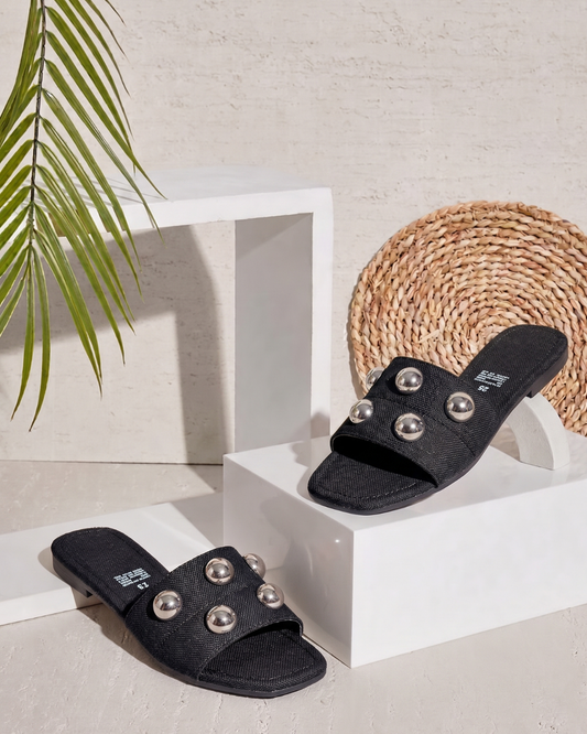 170IV Sandalia Textil Negro