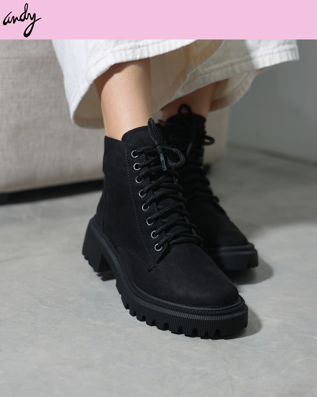 552 Bota Sintético Durazno negro