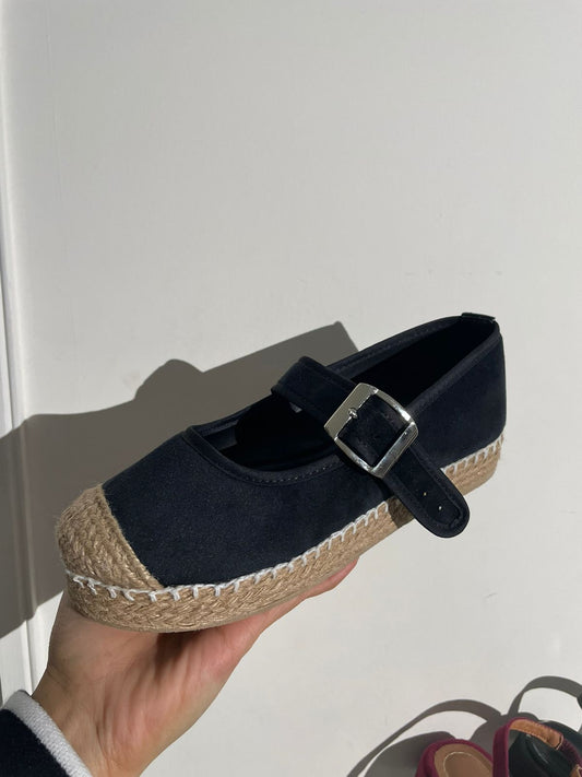 135DF Casual Sintético Terciopelo Negro