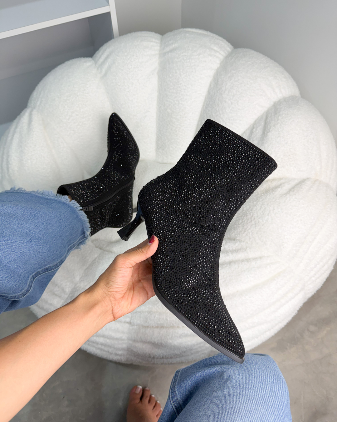 175I Sintético Negro/Pedrería