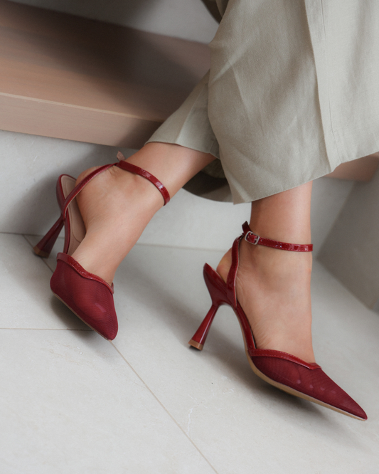 272AR Zapatilla Sintético Malla Vino