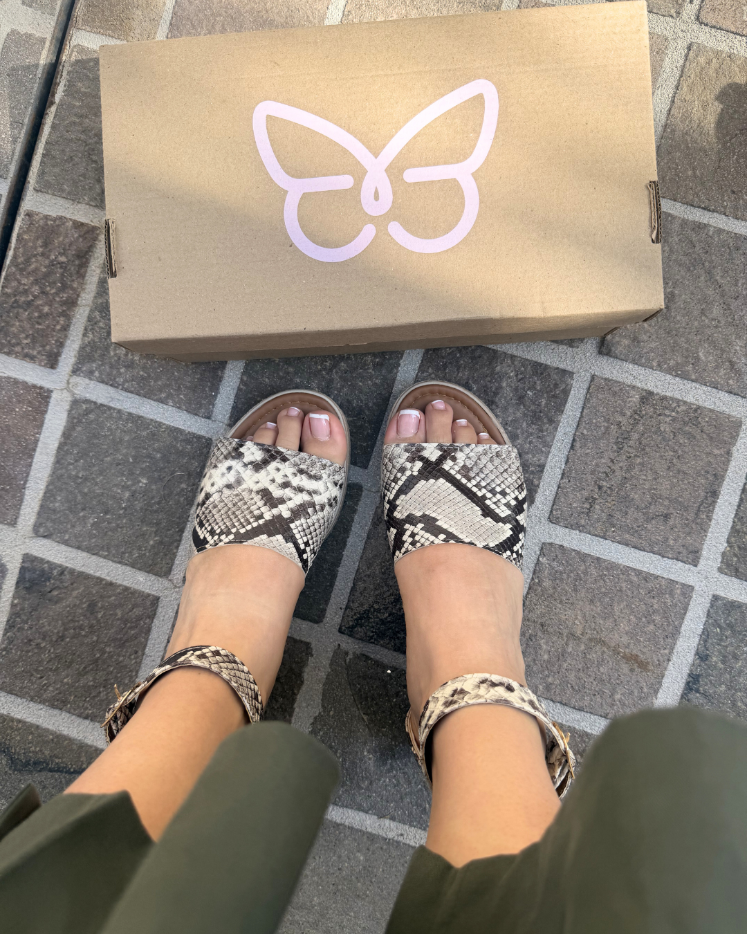 671DF Sandalia Sintético Estampado Beige