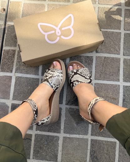 671DF Sandalia Sintético Estampado Beige